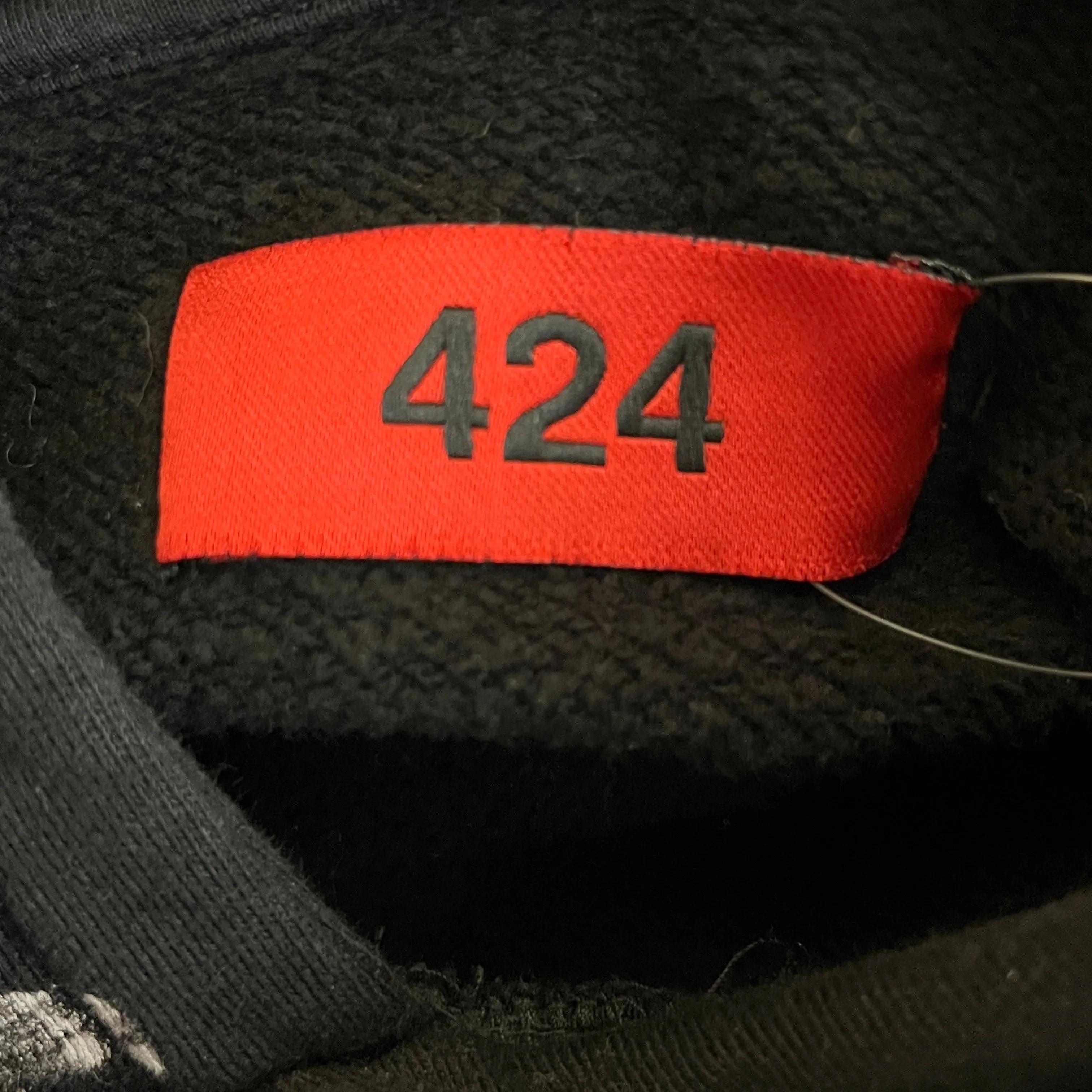 424(FourTwoFour)/Hoodie/M/Graphic/Cotton/BLK/american flag b/w