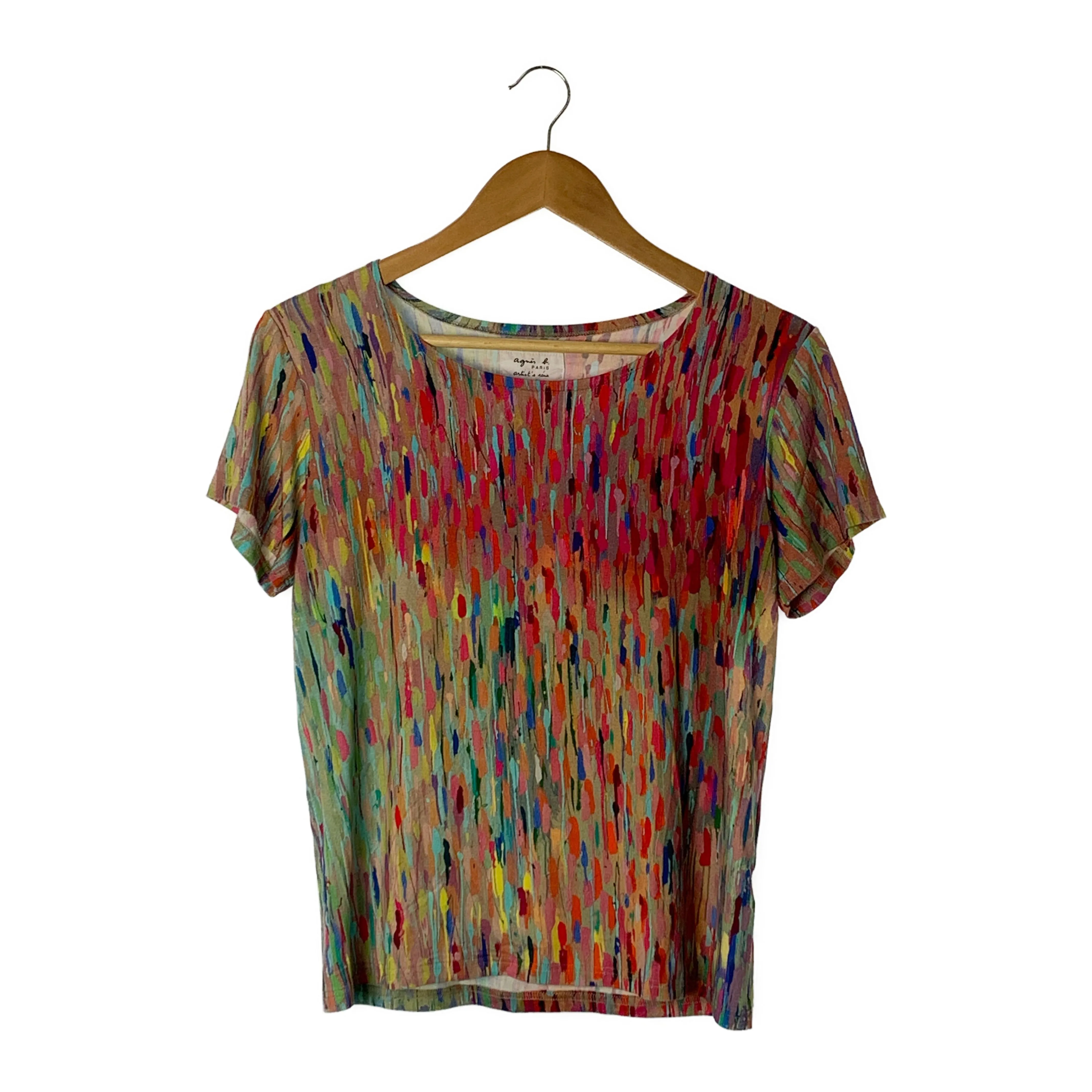 agnes b./T-Shirt/3/Multicolor/Rayon/All Over Print/