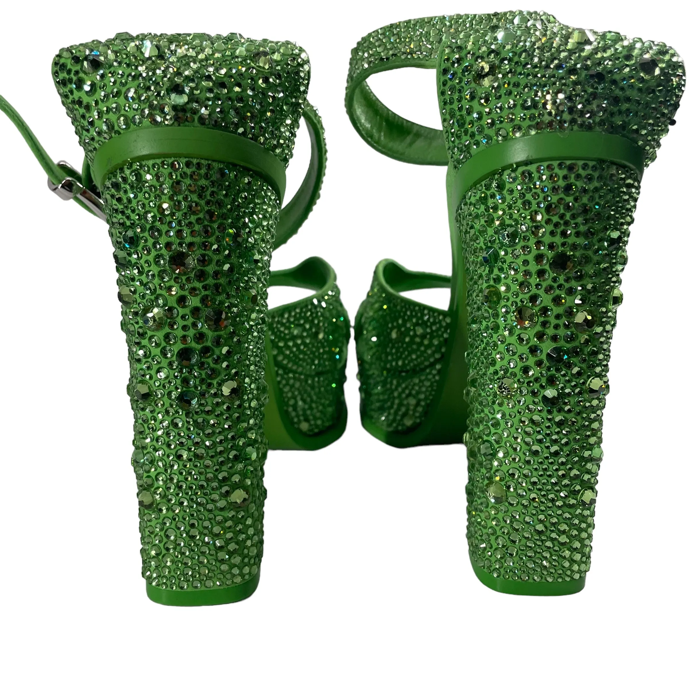 Alexander McQueen/Heels/EU 40/Leather/GRN/RHINESTONES