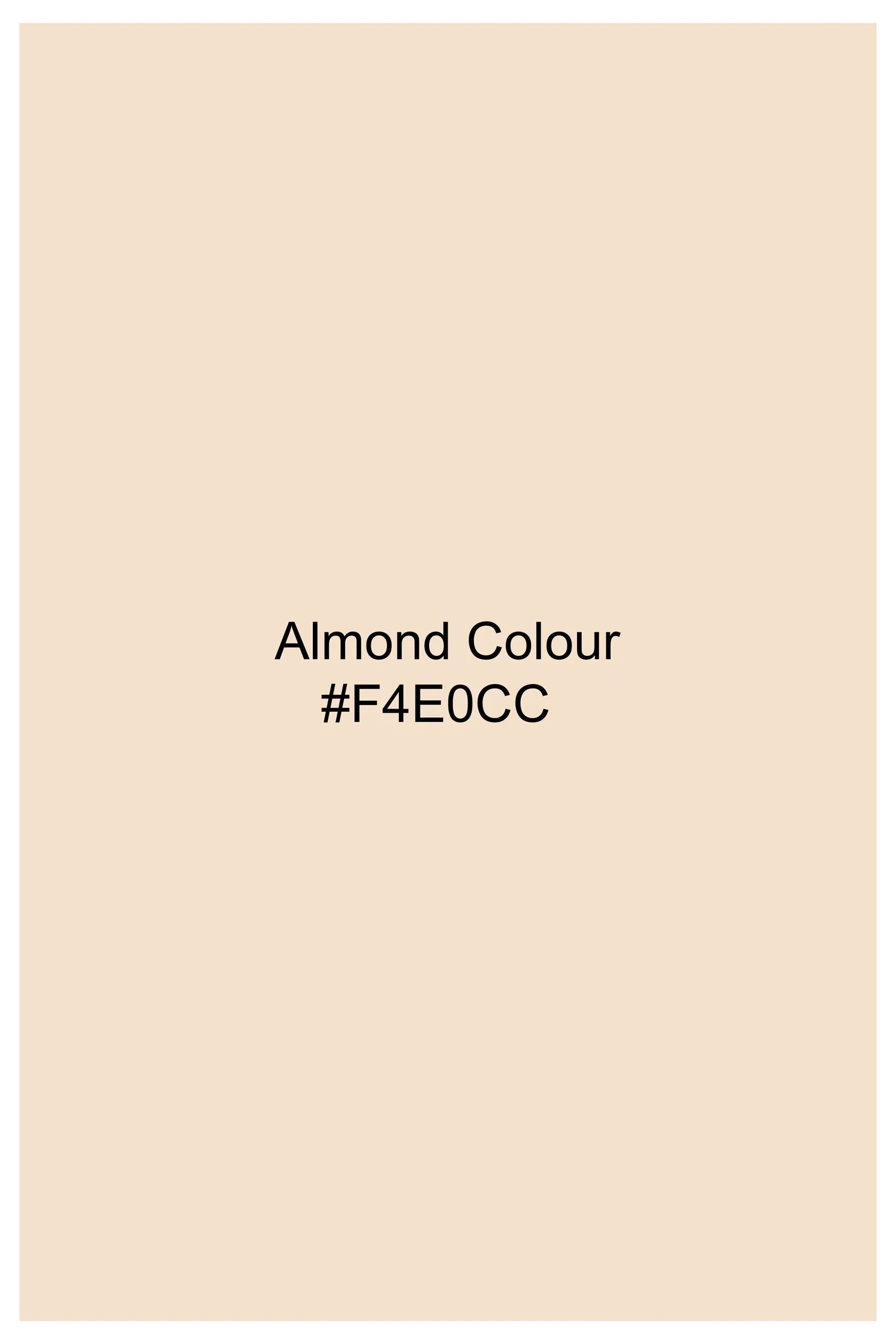 Almond Beige Jacquard Textured Premium Giza Cotton Shirt