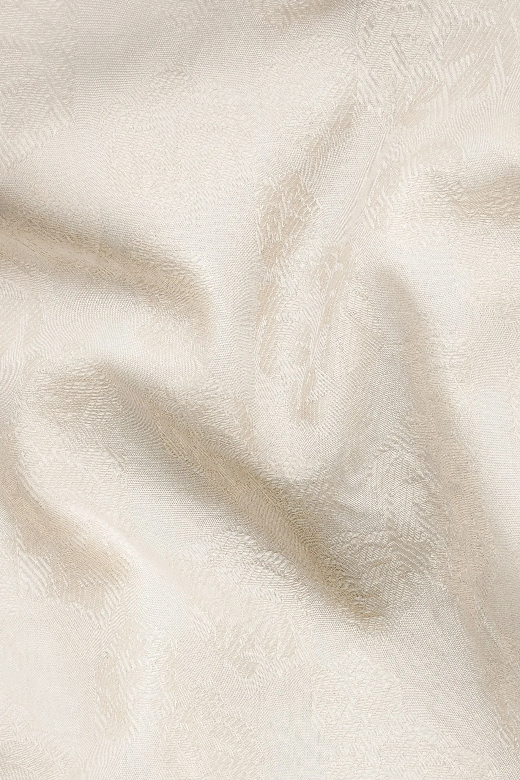 Almond Beige Jacquard Textured Premium Giza Cotton Shirt
