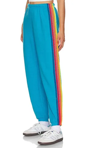Aviator Nation 5 Stripe Sweatpant in Blue