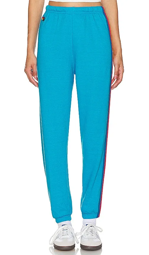 Aviator Nation 5 Stripe Sweatpant in Blue