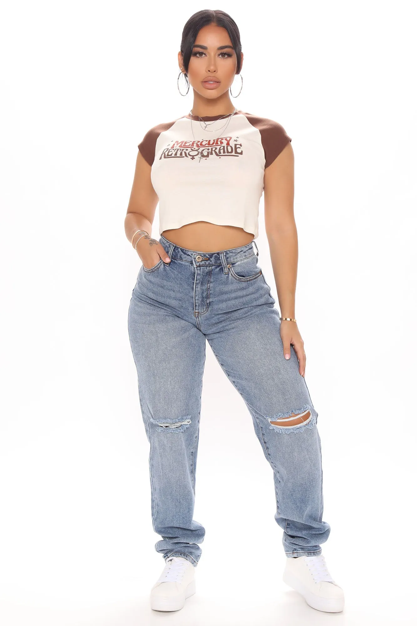 Beat You To It Straight Leg Jeans - Medium Blue Wash