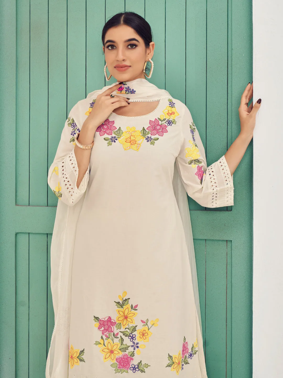 Beige Designer Readymade Party Wear Pant Suit