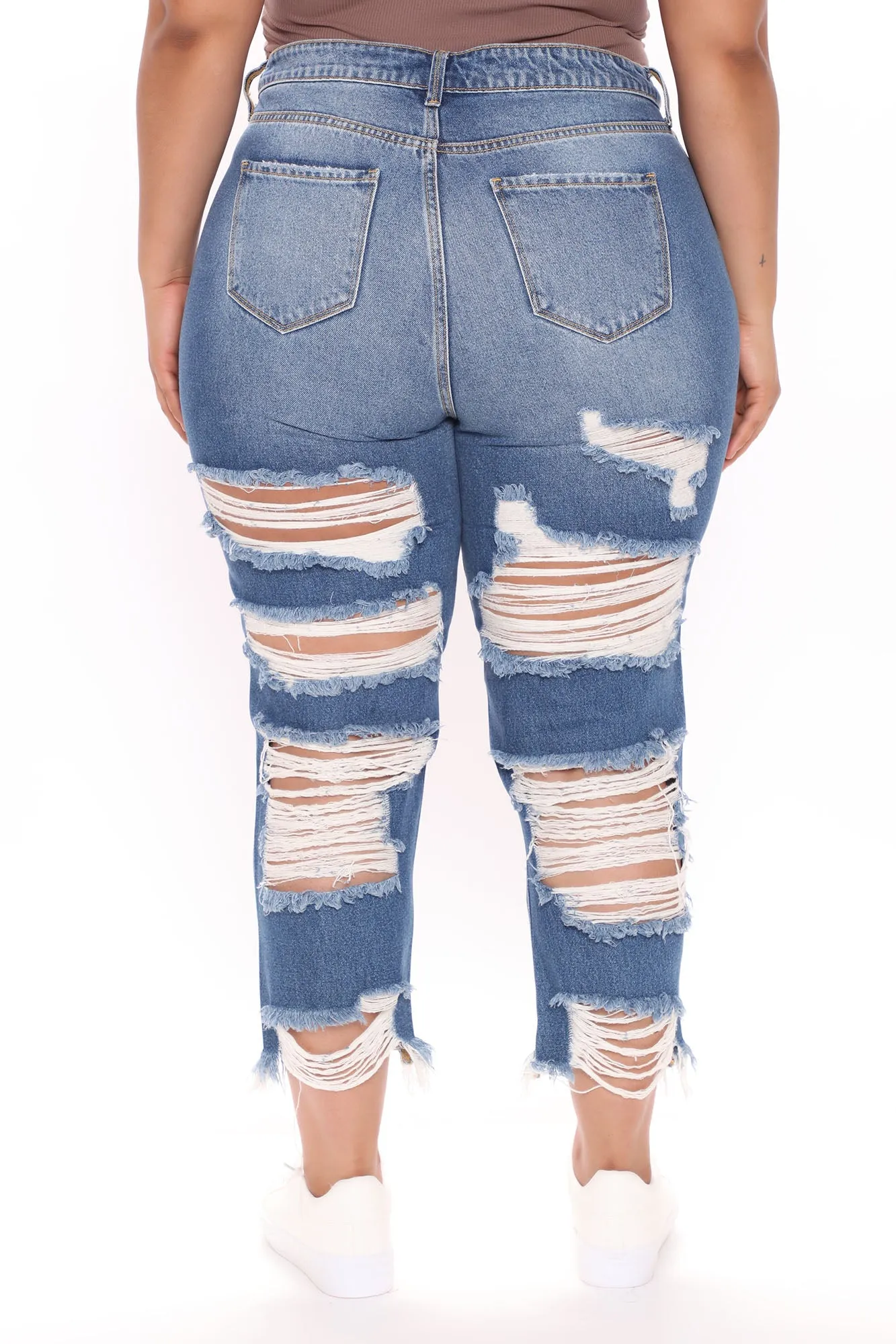 Bennie Boyfriend Jeans - Medium Blue Wash