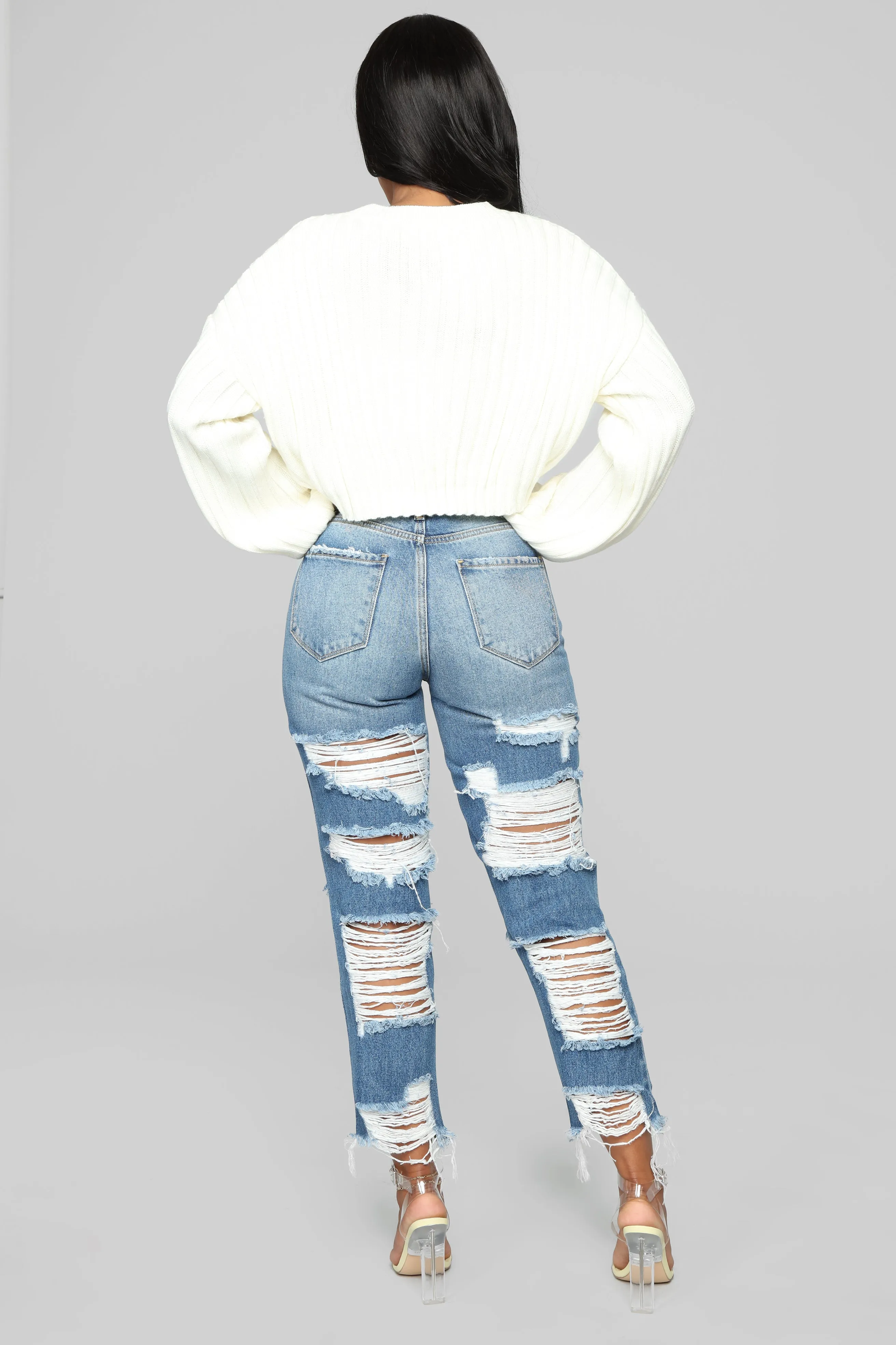 Bennie Boyfriend Jeans - Medium Blue Wash