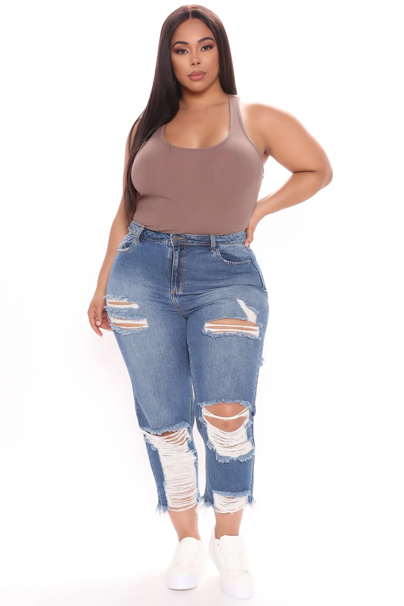 Bennie Boyfriend Jeans - Medium Blue Wash