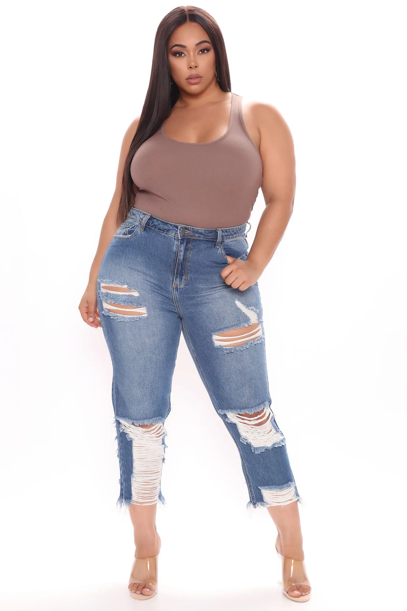 Bennie Boyfriend Jeans - Medium Blue Wash