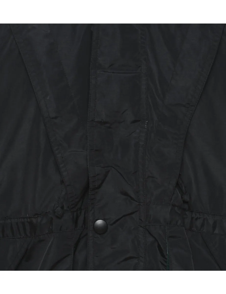 Black & Green Embroidered Nylon Jacket - S