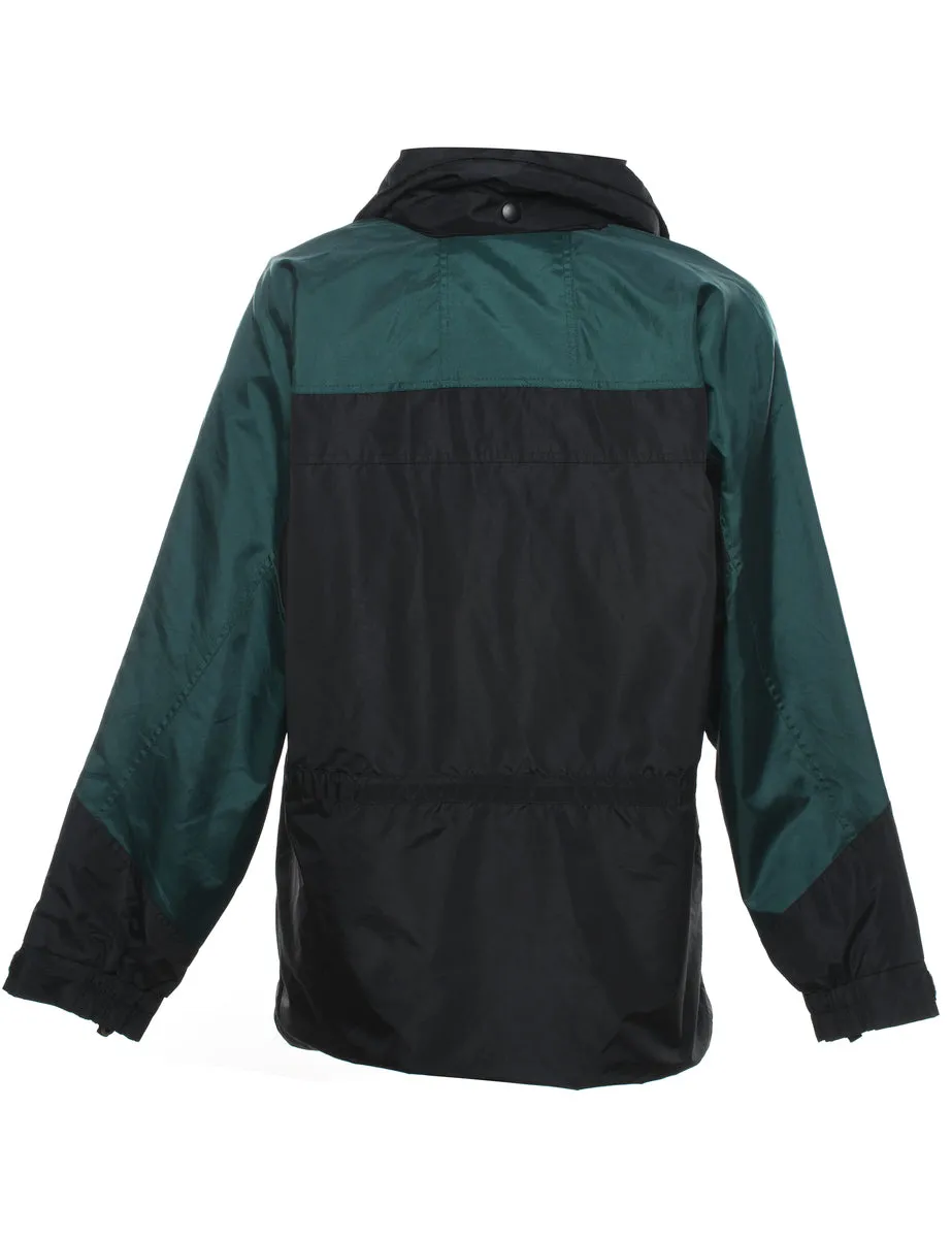 Black & Green Embroidered Nylon Jacket - S