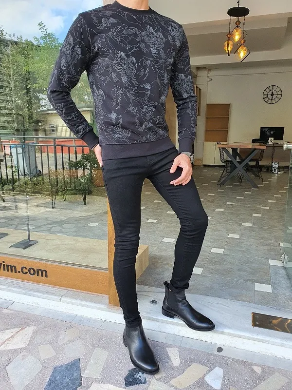 Black Slim Fit Ripped Jeans for Men by GentWith.com