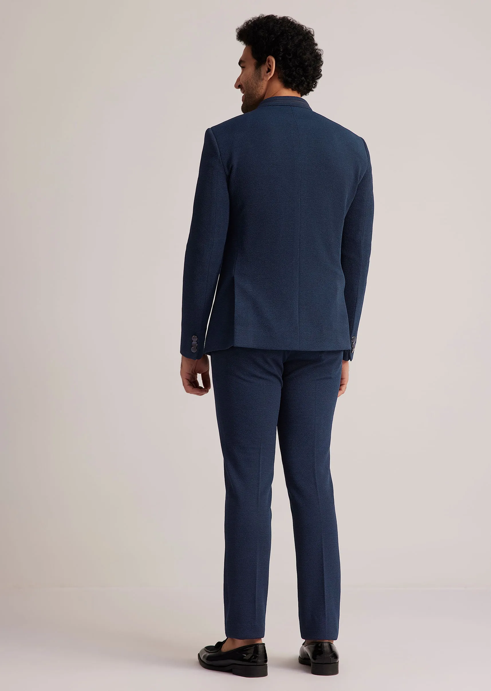 Blue Classic Bandhgala Suit