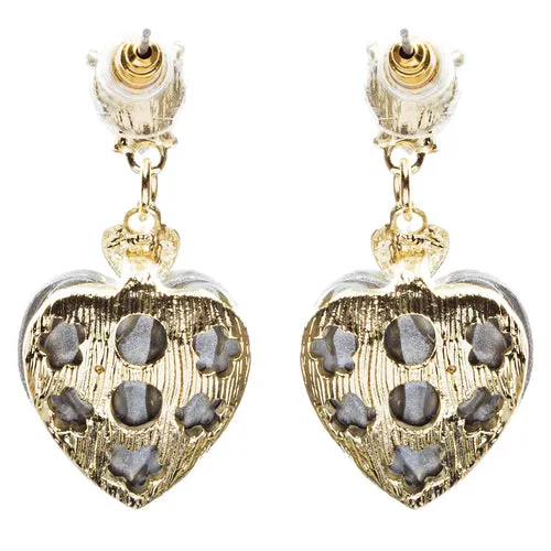 Bridal Wedding Jewelry Crystal Rhinestone Gorgeous Dangle Drop Design E790 Gold