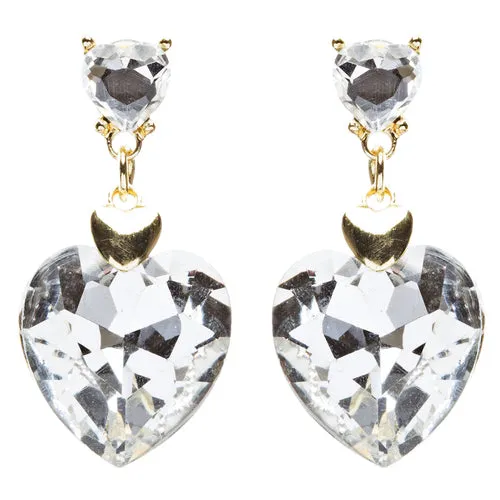Bridal Wedding Jewelry Crystal Rhinestone Gorgeous Dangle Drop Design E790 Gold