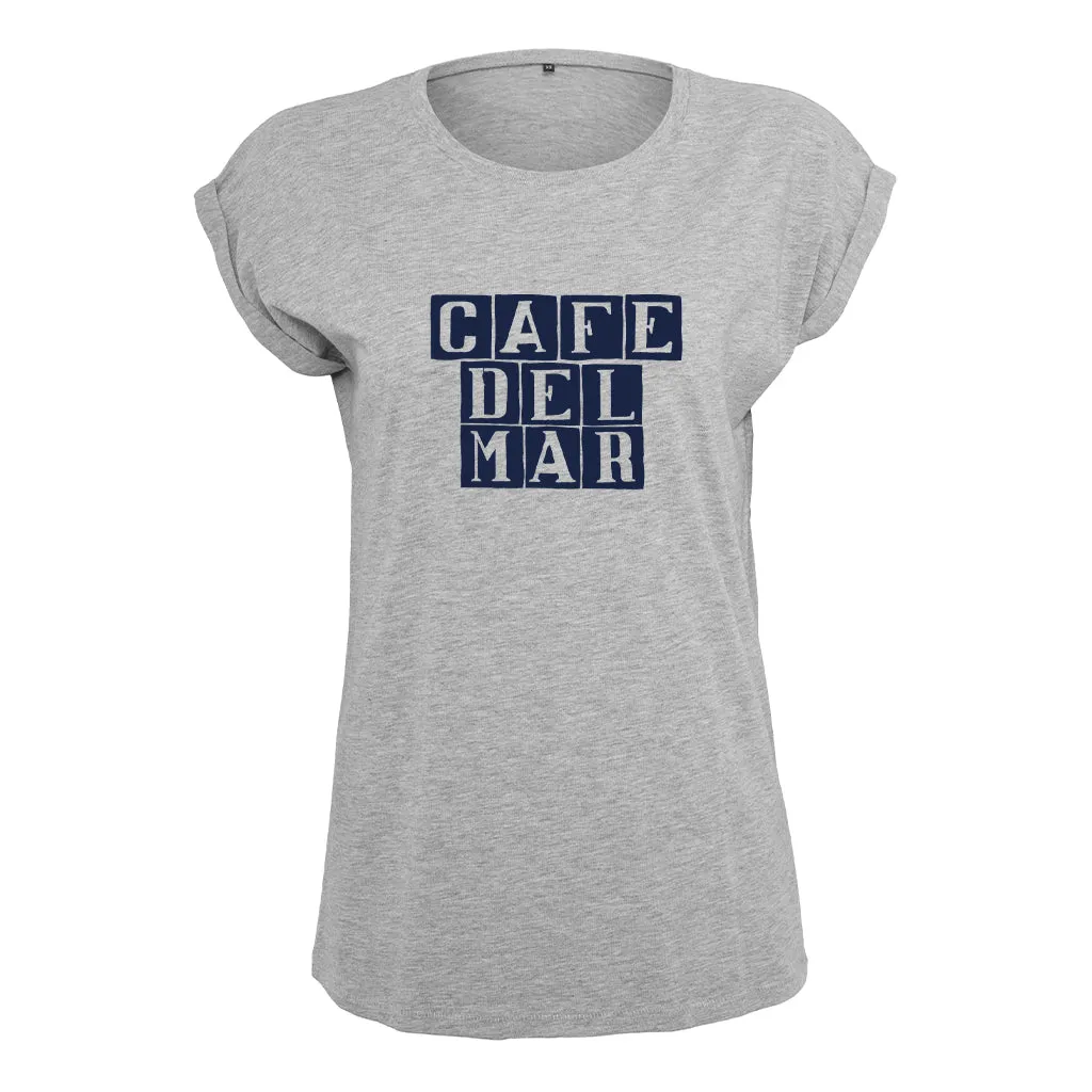 Café del Mar Blue Tile Logo Women's Casual T-Shirt