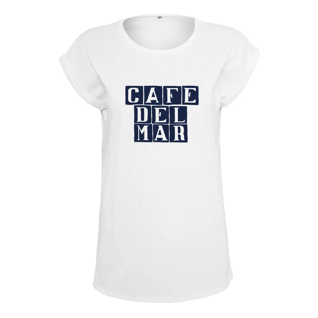 Café del Mar Blue Tile Logo Women's Casual T-Shirt