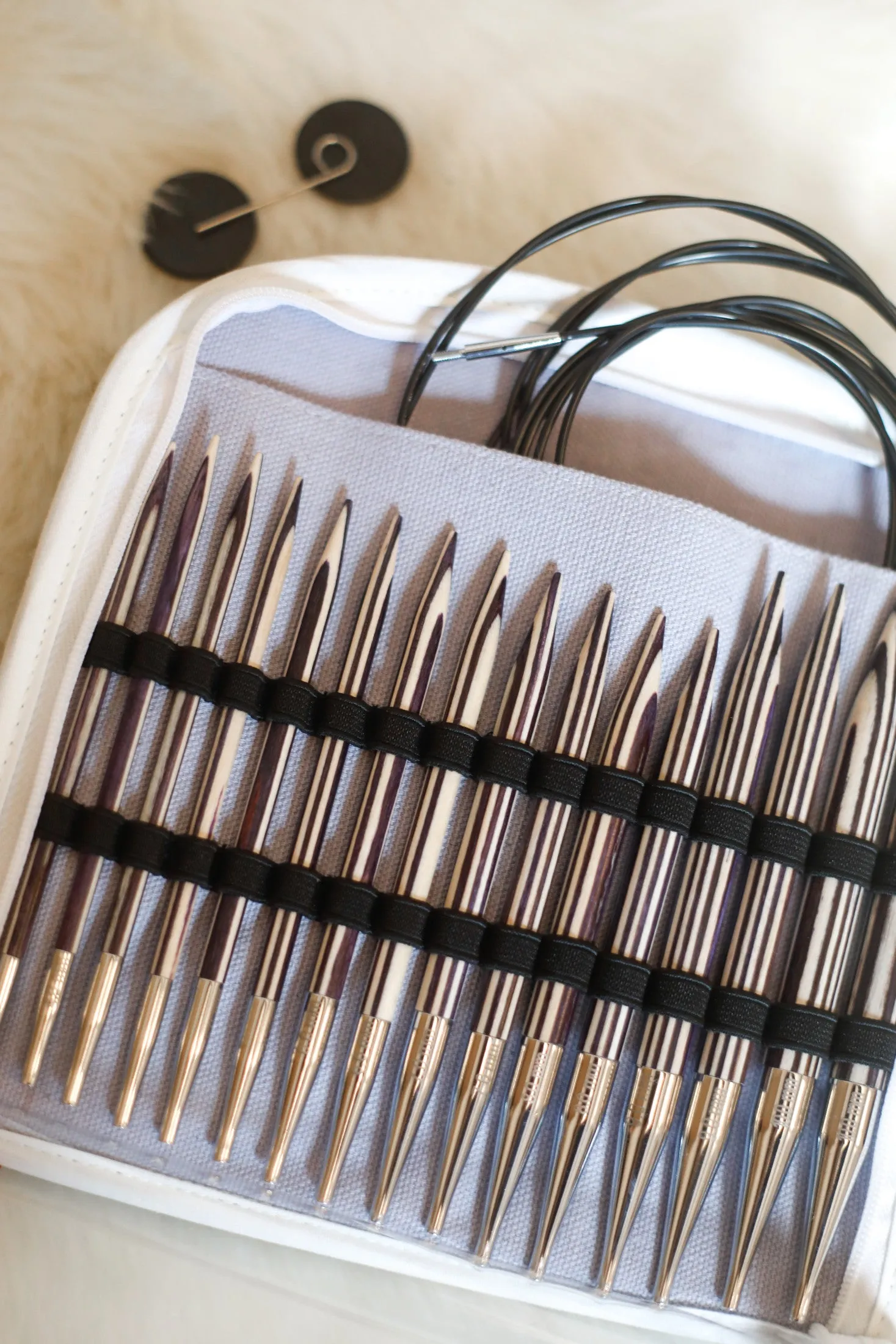 Circular Knitting Needles Set, Interchangeable, Wood, 4-10mm