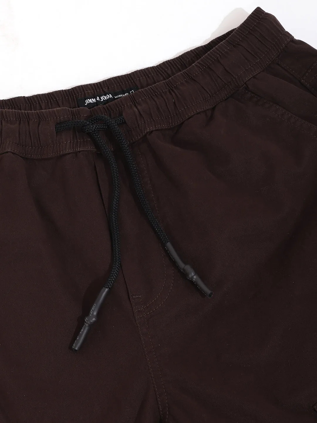 Coffee Peach Cotton Baggy Fit Zipper Cargo