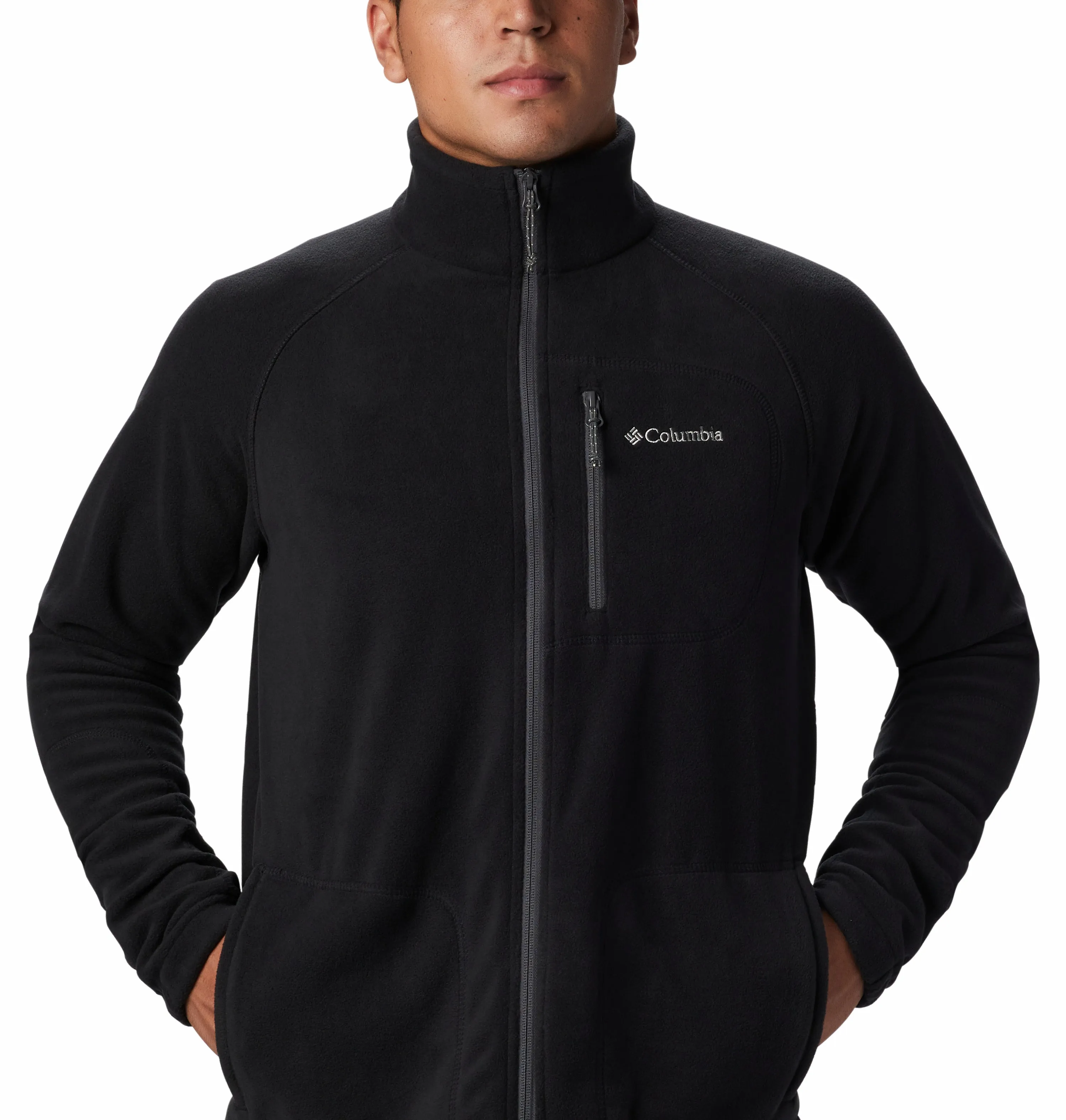 Columbia Mens Fast Trek II Full Zip Regular Fit Fleece-BLACK