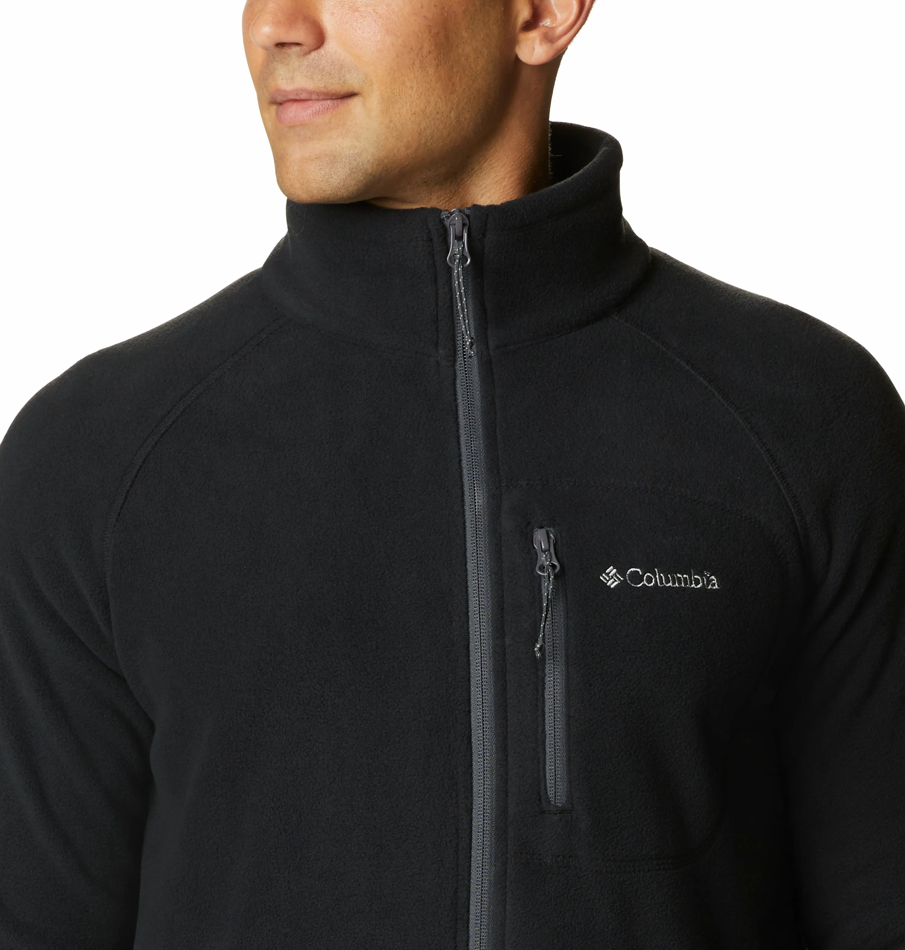 Columbia Mens Fast Trek II Full Zip Regular Fit Fleece-BLACK