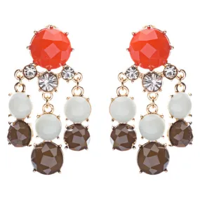 Contemporary Fashion Crystal Rhinestone Daring Design Dangle Earrings E852 Brown