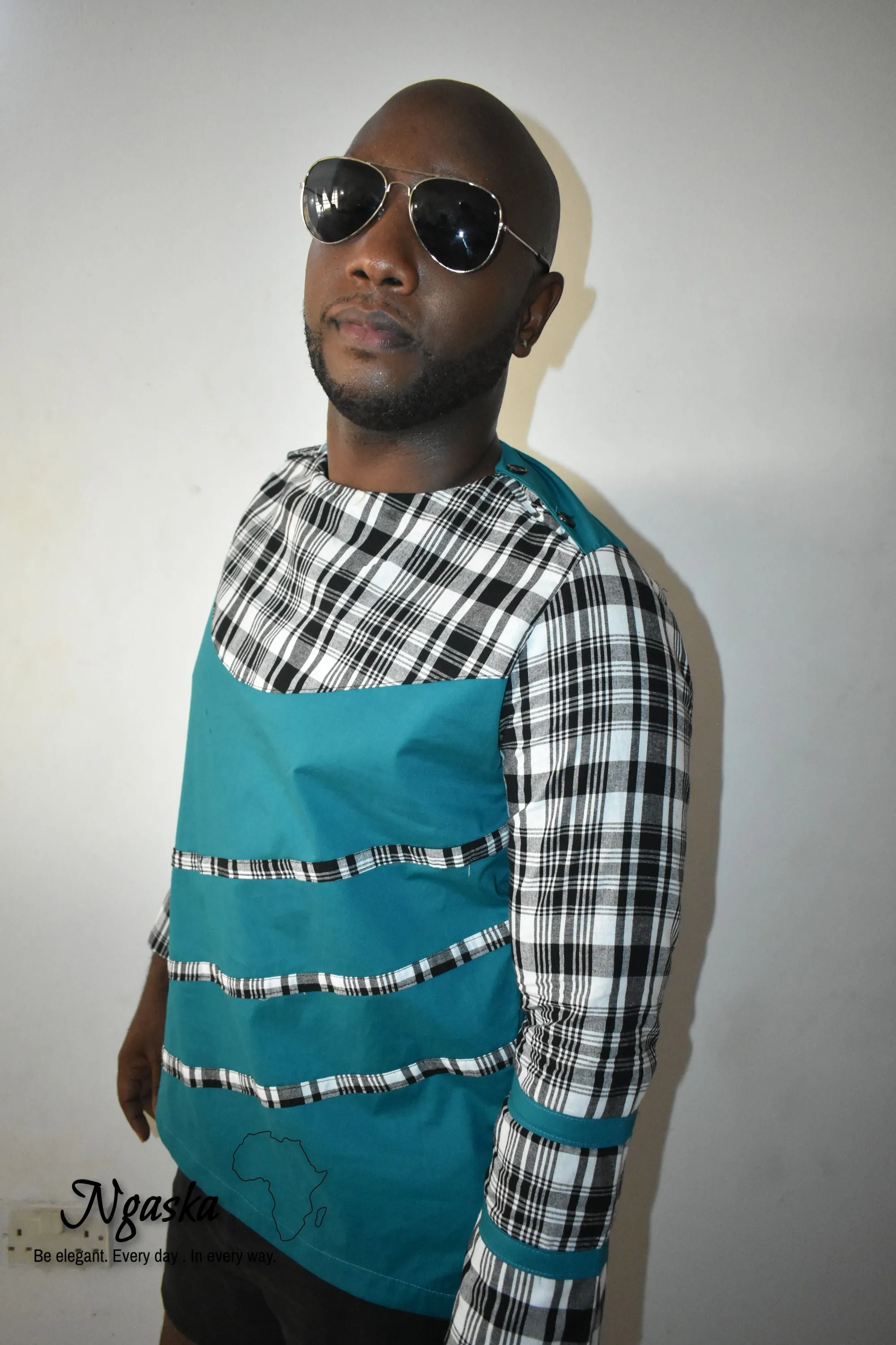 Dapper Chester, King of Teal Madras Creole Wear - CW 4