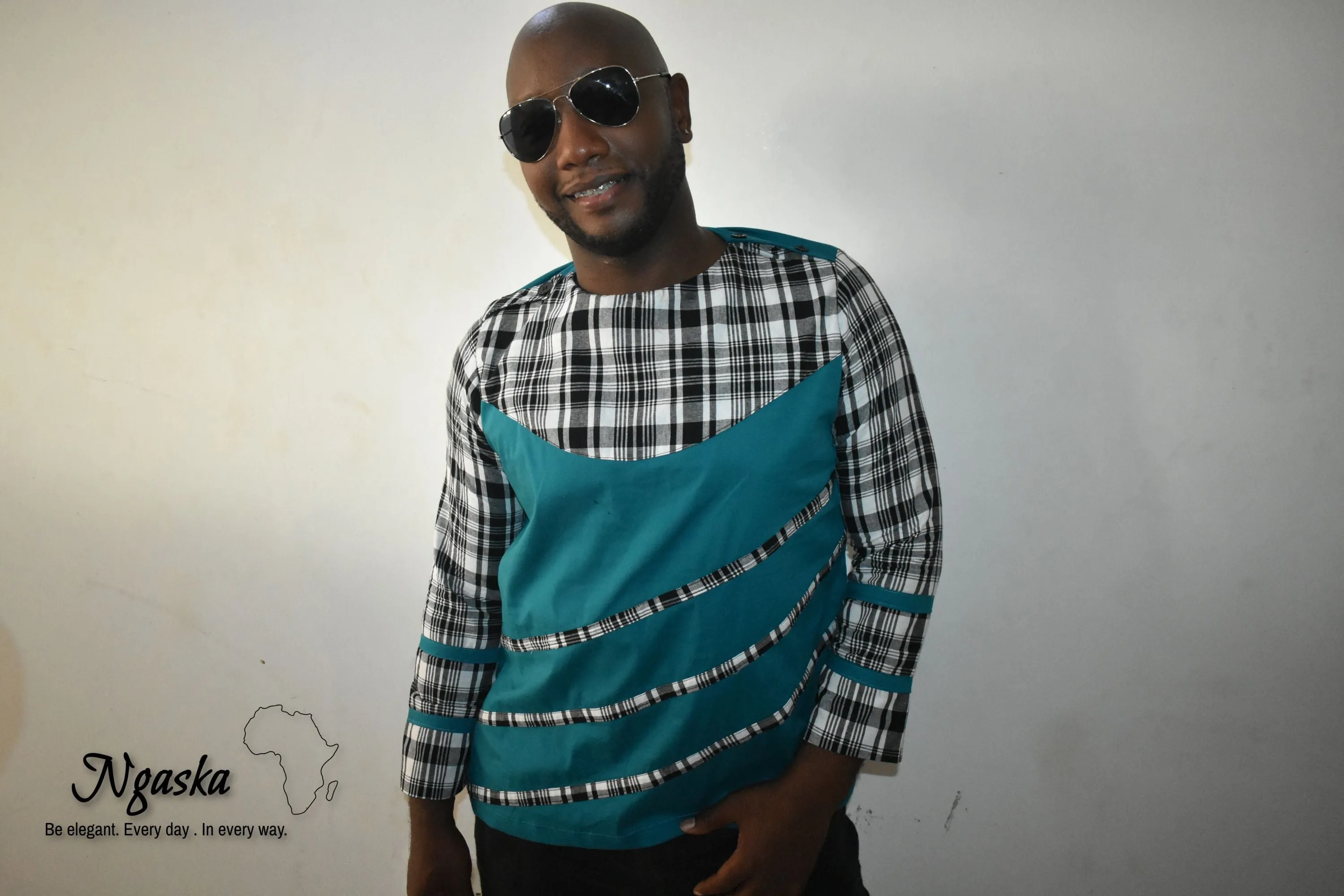 Dapper Chester, King of Teal Madras Creole Wear - CW 4