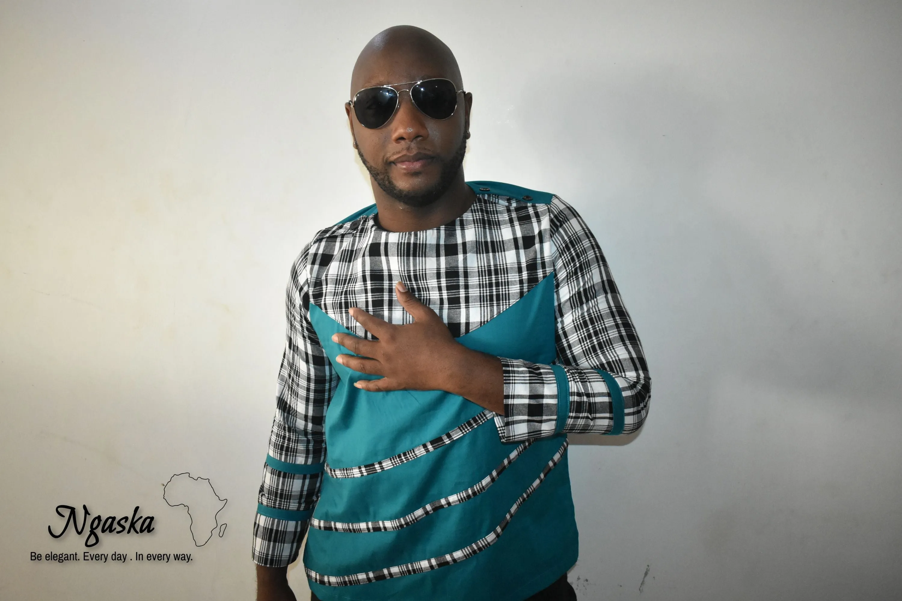 Dapper Chester, King of Teal Madras Creole Wear - CW 4
