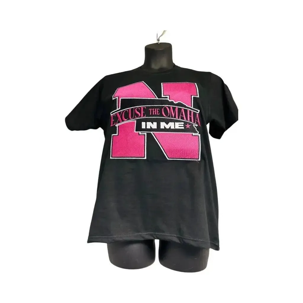 Excuse the Omaha in Me Adult Black T Shirts