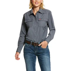 FEATHERLIGHT LONG SLEEVE FR WORK SHIRT - 020-Gray | Ariat 10030335