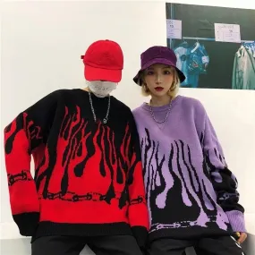 Flamed lit chain sweatshirt 🔥