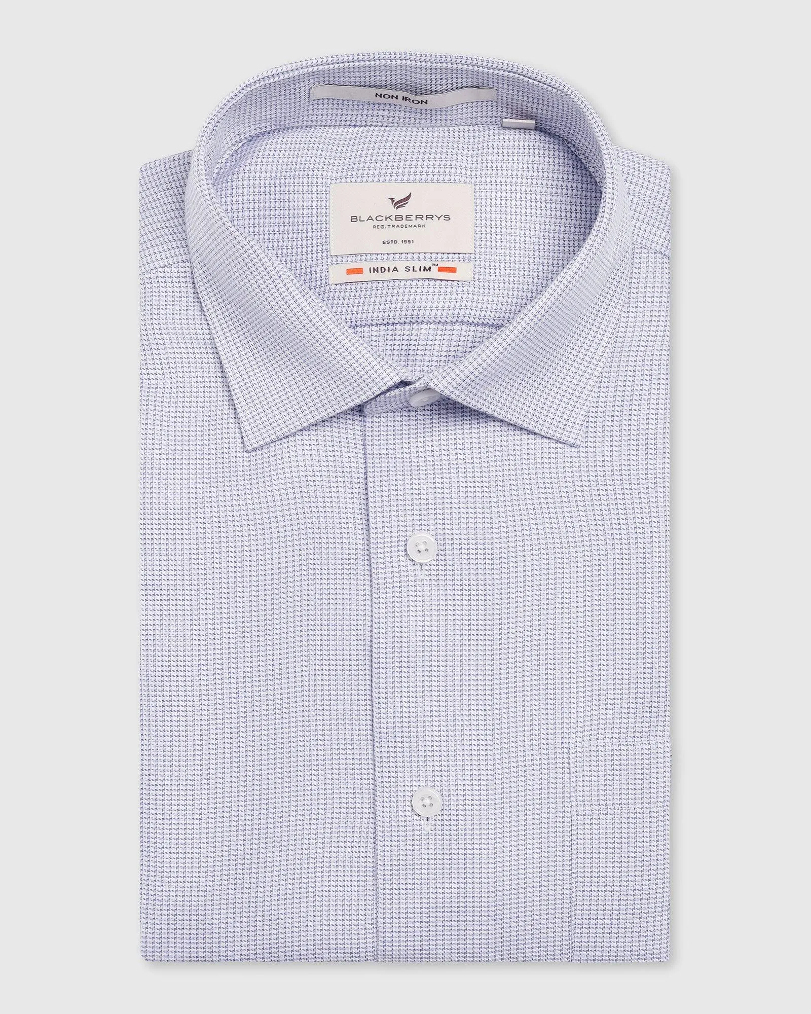 Formal Navy Textured Shirt - Salsa