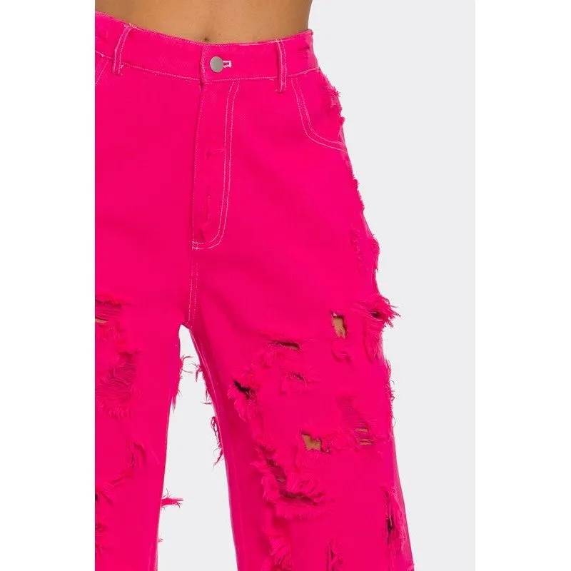 Fuchsia Frenzy Wide-Leg Jeans