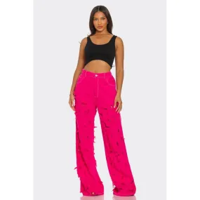Fuchsia Frenzy Wide-Leg Jeans