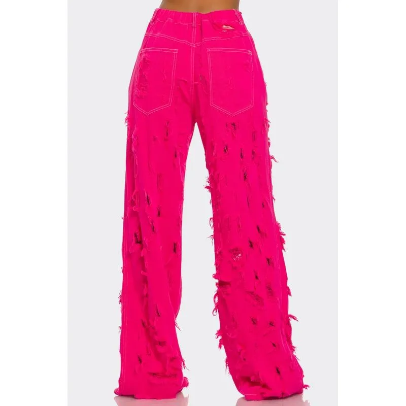 Fuchsia Frenzy Wide-Leg Jeans