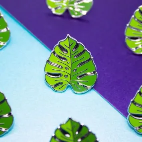 Green Monstera Deliciosa Plant Leaf Enamel Pin