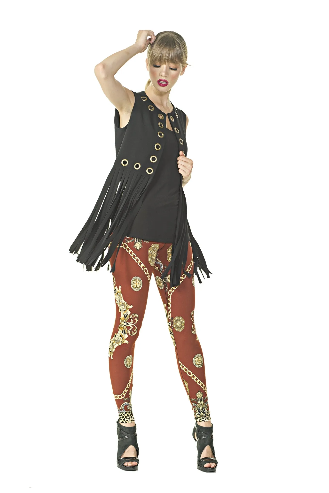 Grommet Fringe Vest