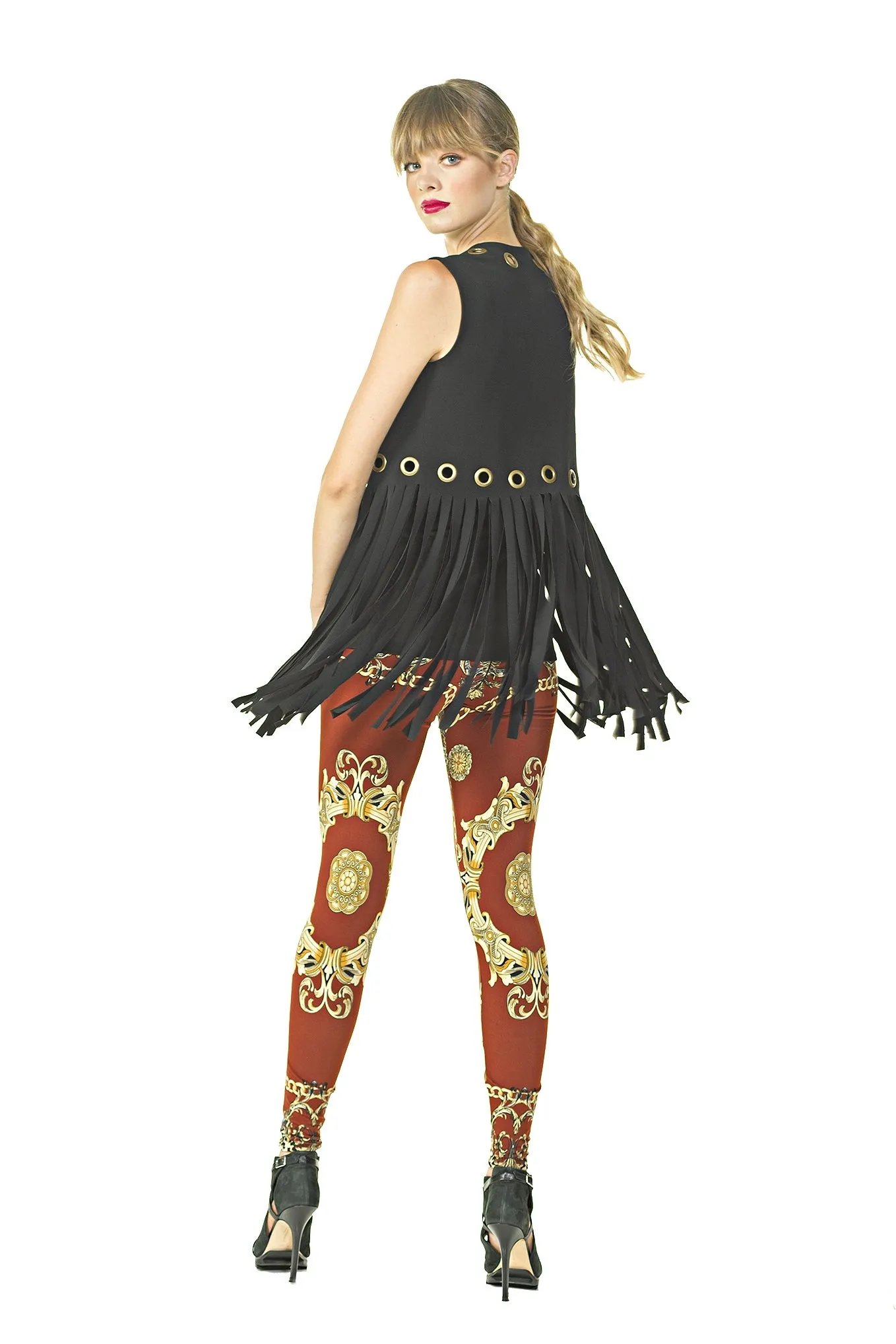 Grommet Fringe Vest
