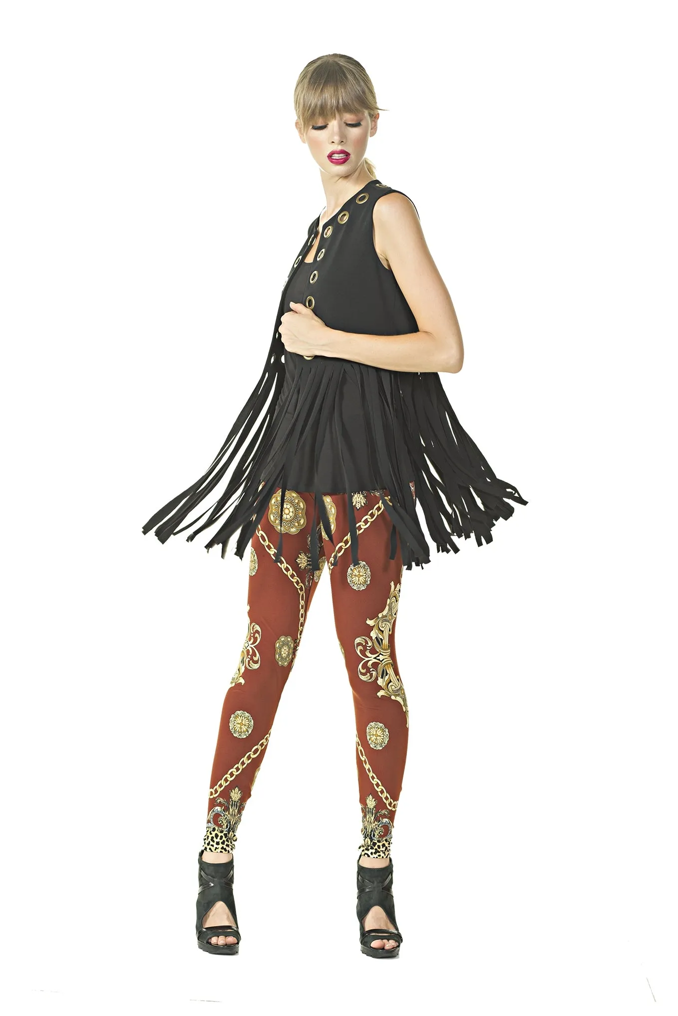 Grommet Fringe Vest