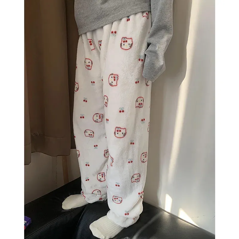 Kawaii Hello Kitty Plush Pajama Pants
