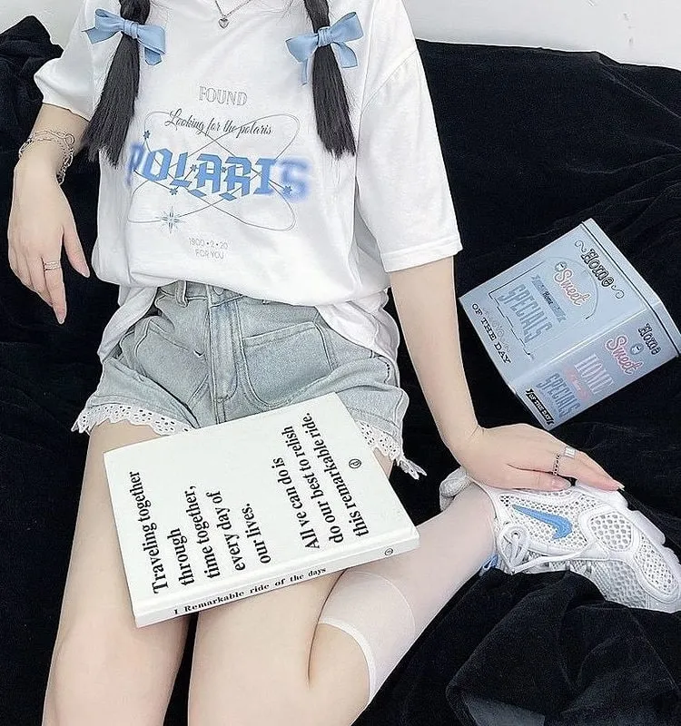Letters Print Loose Summer T-shirt