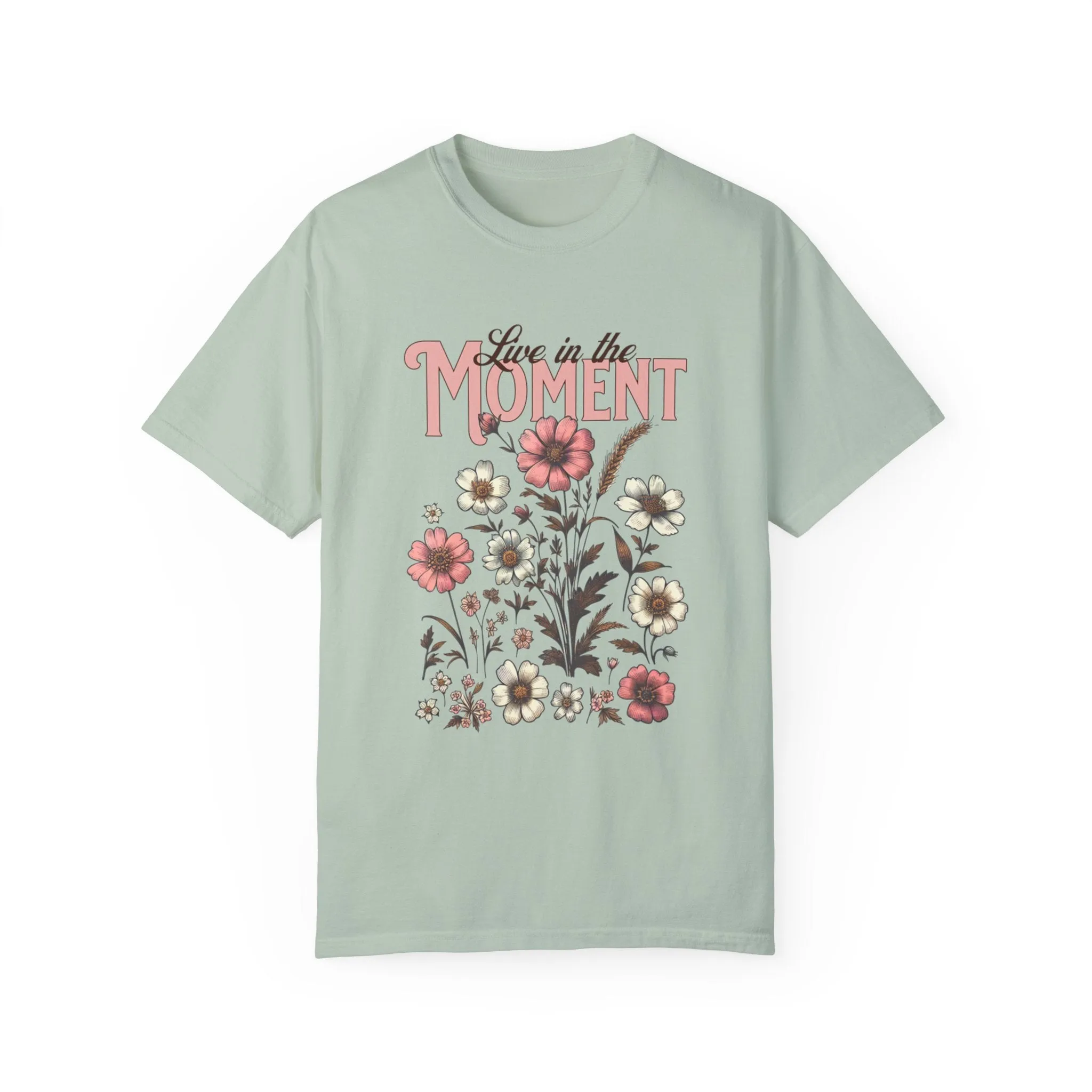 Live in the Moment Vintage Floral Graphic Tee