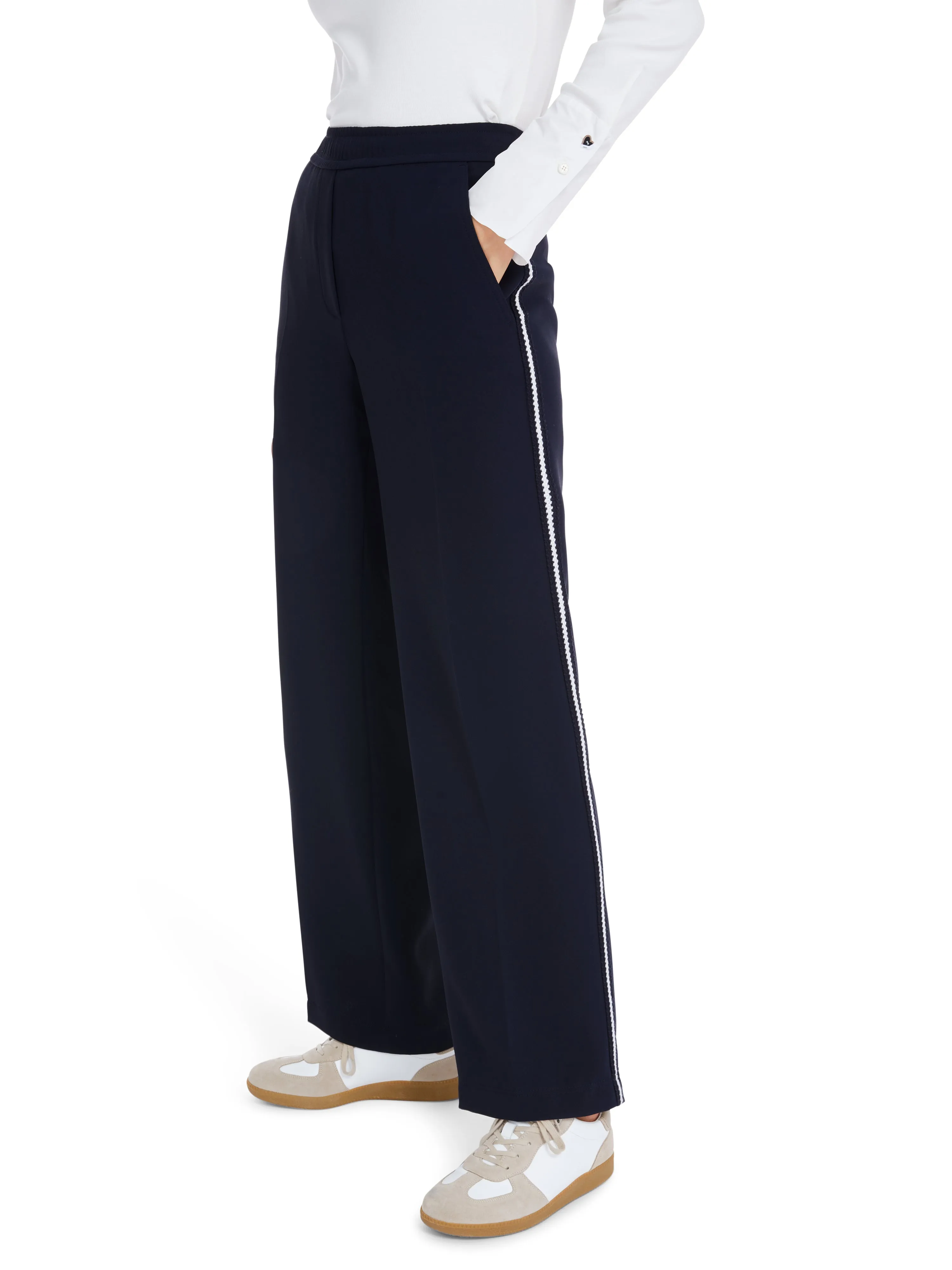 MARC CAIN Navy Pull-Up Trousers