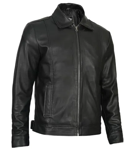 Mens Leather Jacket  Real Lambskin Classic Vintage Style Leather Jackets For Men