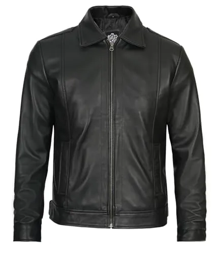 Mens Leather Jacket  Real Lambskin Classic Vintage Style Leather Jackets For Men