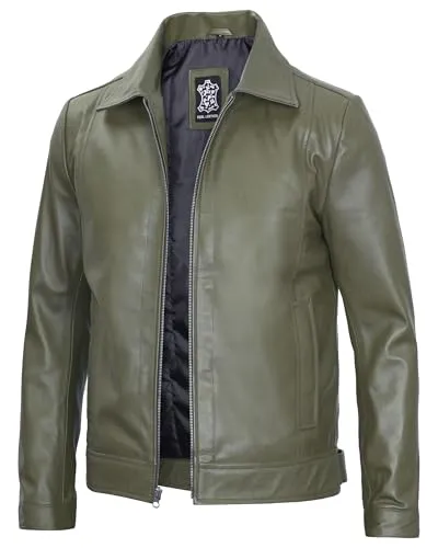 Mens Leather Jacket  Real Lambskin Classic Vintage Style Leather Jackets For Men