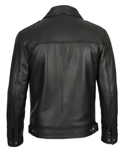Mens Leather Jacket  Real Lambskin Classic Vintage Style Leather Jackets For Men