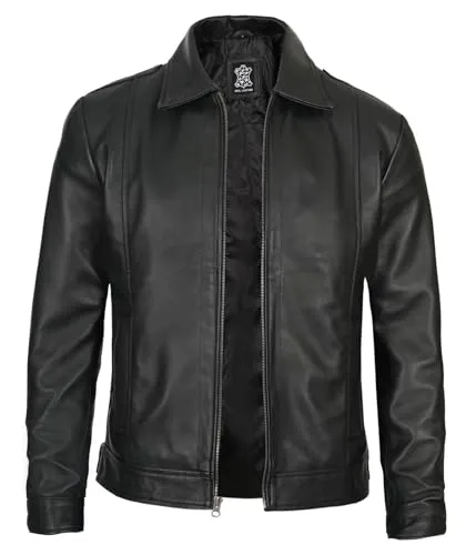 Mens Leather Jacket  Real Lambskin Classic Vintage Style Leather Jackets For Men