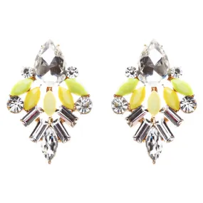Modern Fashion Crystal Rhinestone Attractive Tear Drop Earrings E807 Yellow